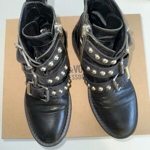 Zadig and Voltaire Black Studded Ankle Boots